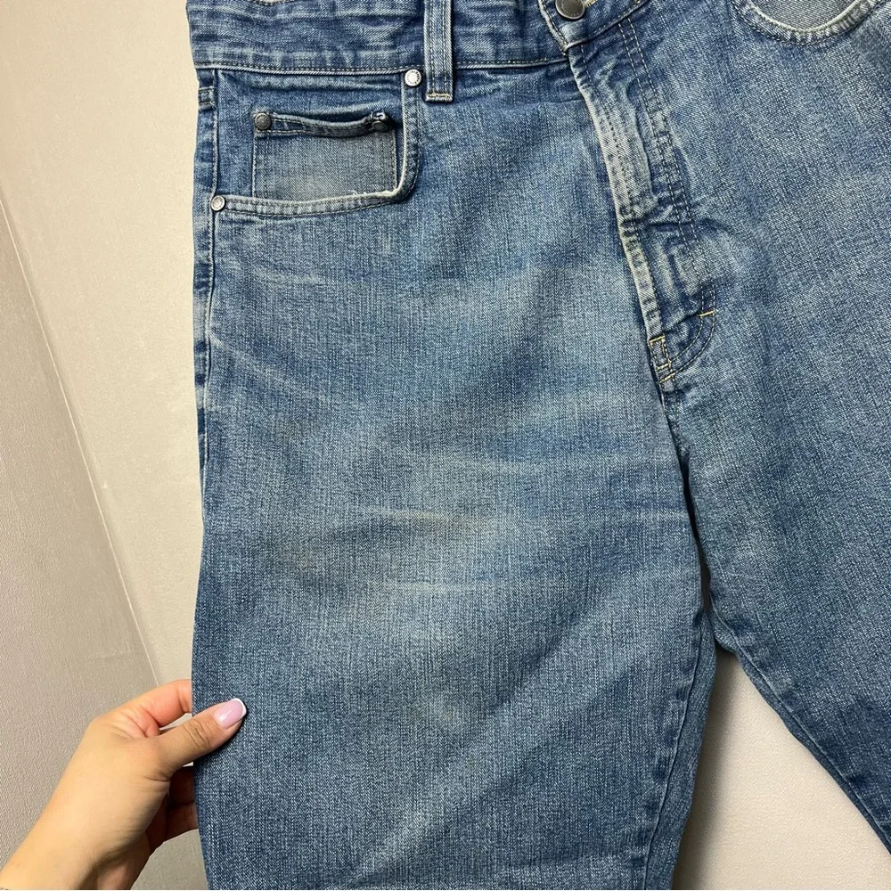 Ermenegildo Zegna Italian Denim Jeans 100% Cotton Slim Fit Distressed Size 34x29